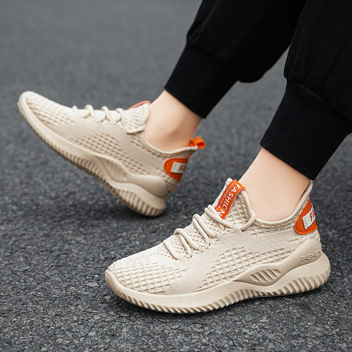 Unisex Atmungsaktiver Strick-Sneaker mit gedämpfter Laufsohle und Slip-On-Passform Drune