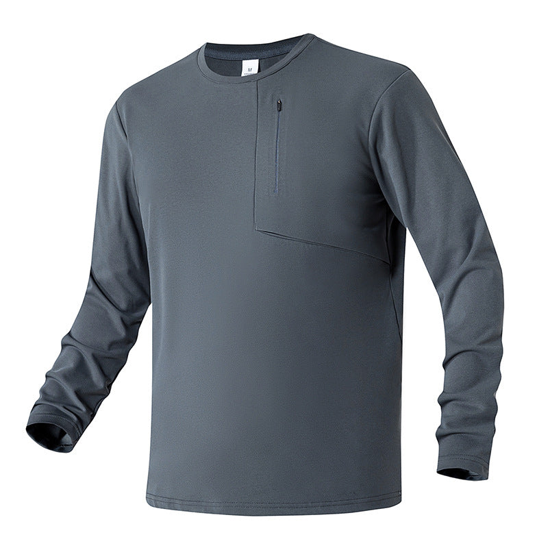 Unisex Oversize Langarm‑Sweatshirt mit Brustreißverschlusstasche und Rundhalsausschnitt Drune