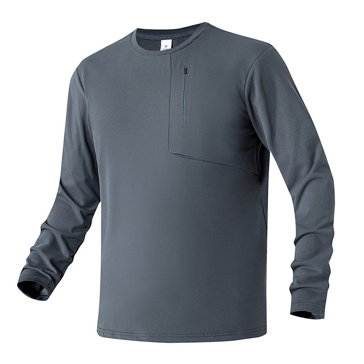 Unisex Oversize Langarm‑Sweatshirt mit Brustreißverschlusstasche und Rundhalsausschnitt Drune