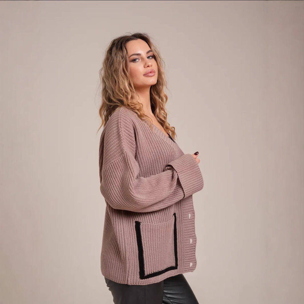 Damen Strickjacke mit großen Taschen Drune