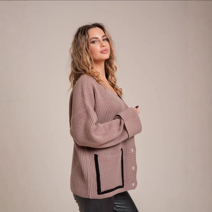 Damen Strickjacke mit großen Taschen Drune