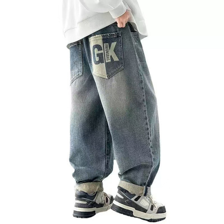 Herren lässige Weit geschnittene Jeans Drune