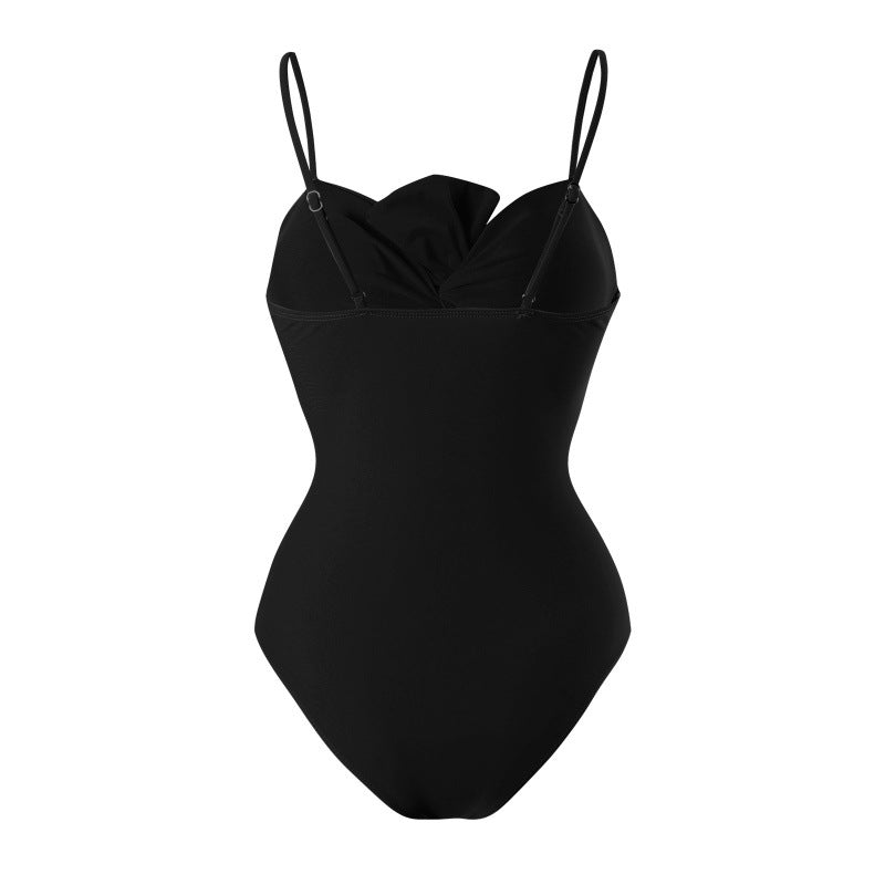 Damen Einteiler Badeanzug mit verstellbaren Trägern und eleganter Raffung Drune