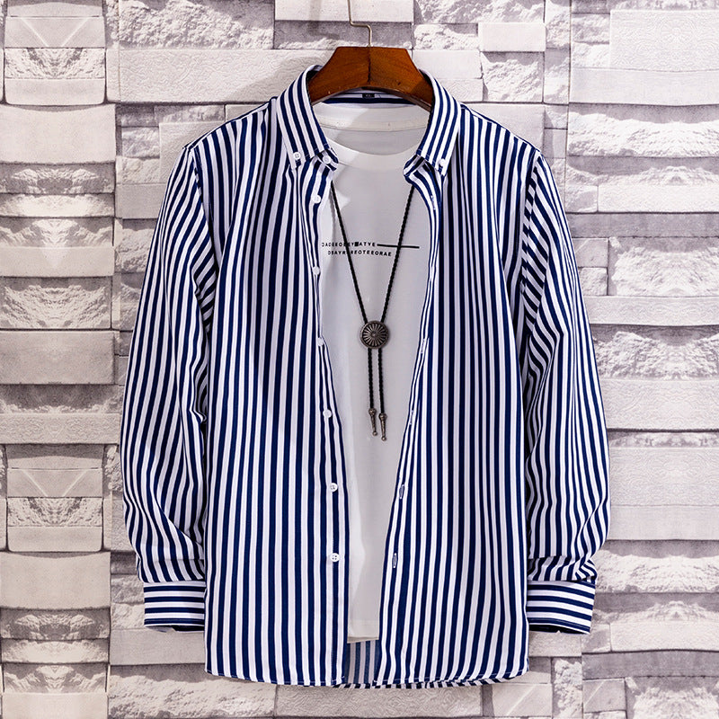 Herren nan lässige Hemdjacke aus leichter Baumwollmischung mit Button-Down-Kragen Drune