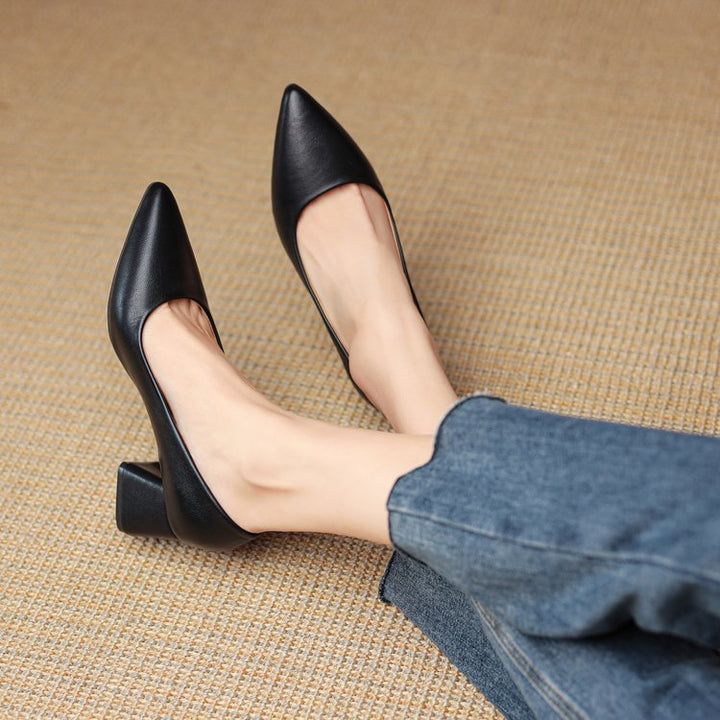 Damen elegante Blockabsatz-Pumps Drune