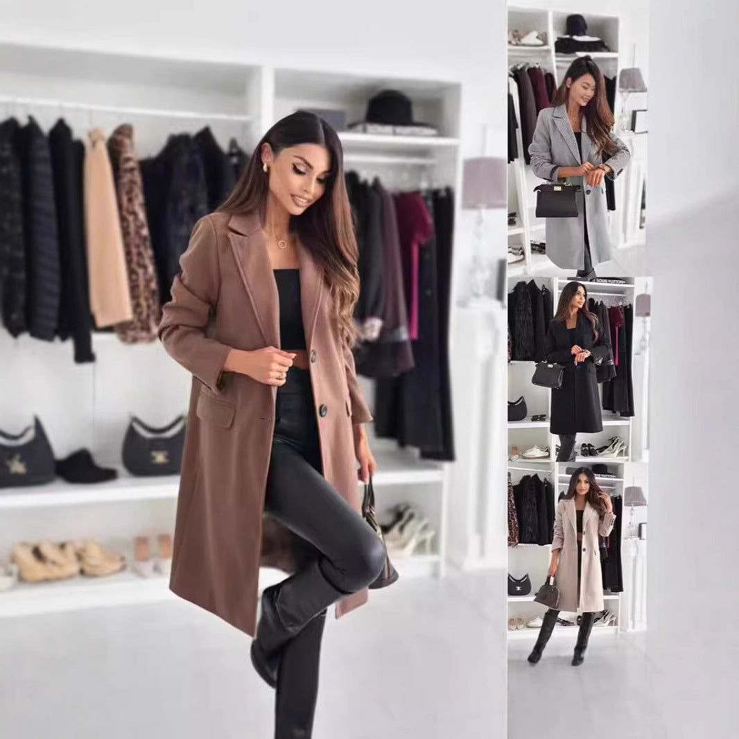 Damen Lange und elegante Winterjacke mit schmalem Schnitt Drune
