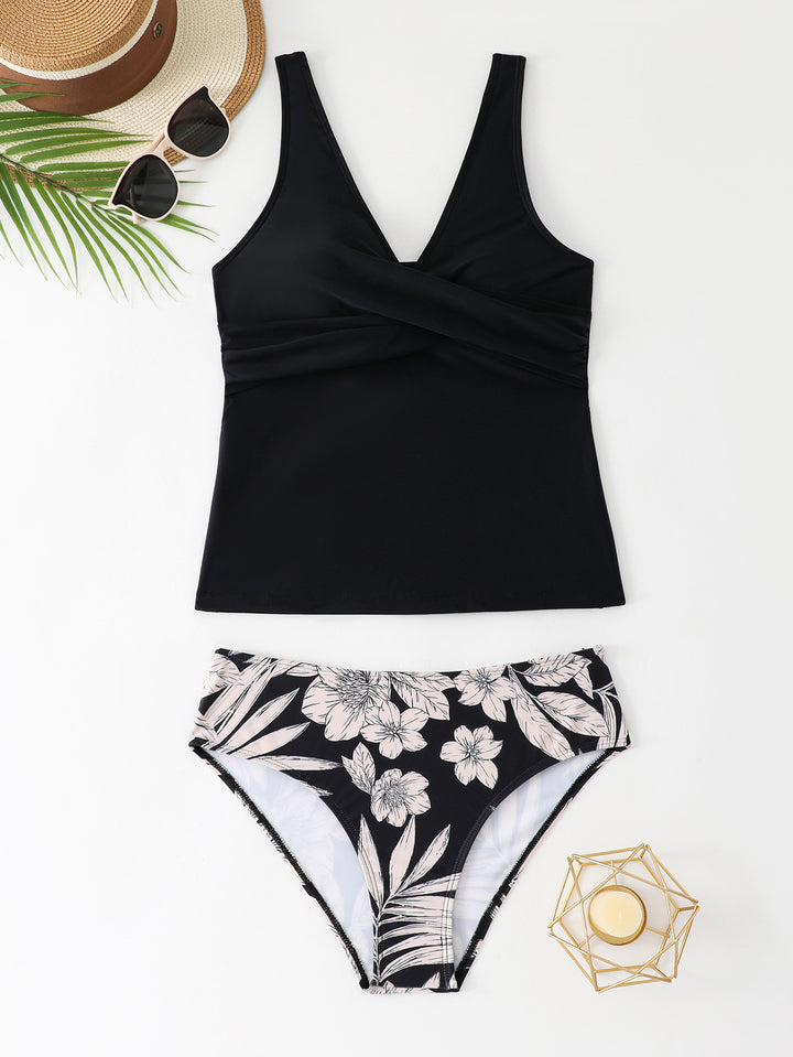 Damen Modischer Tankini mit floralem Unterteil Drune