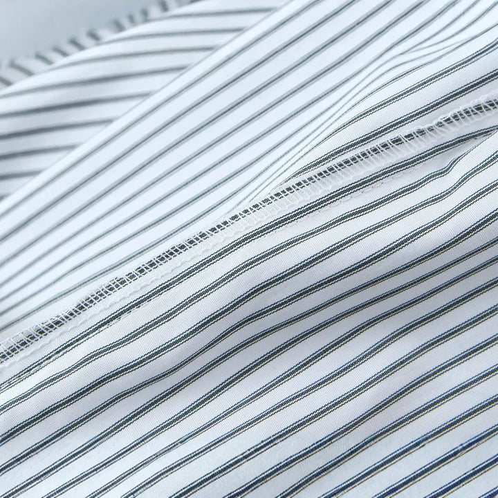Damen Bindeschal‑Bluse mit Streifenmuster und Oversize‑Passform Drune