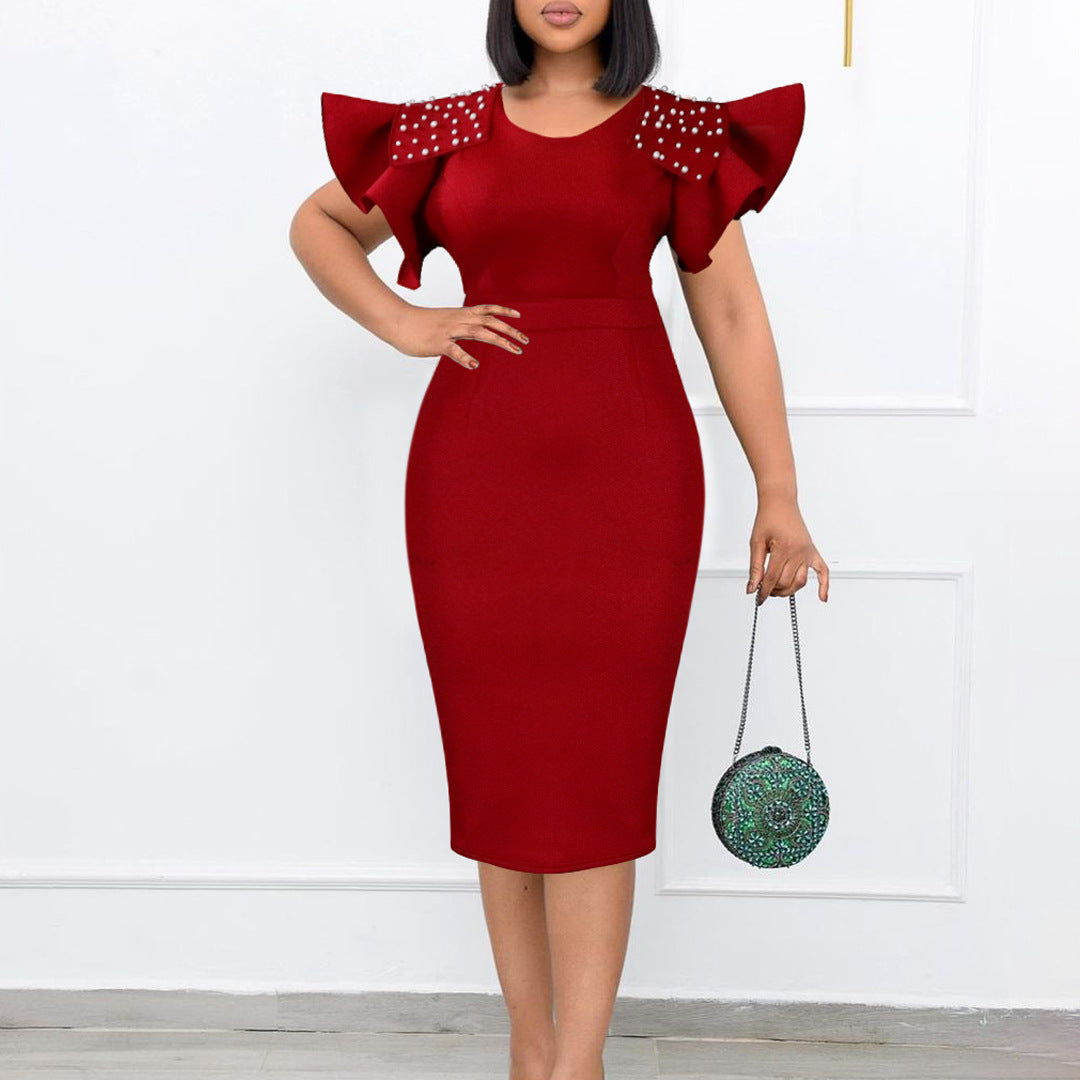 Damen Abendkleid mit strukturierten Rüschendetails Drune