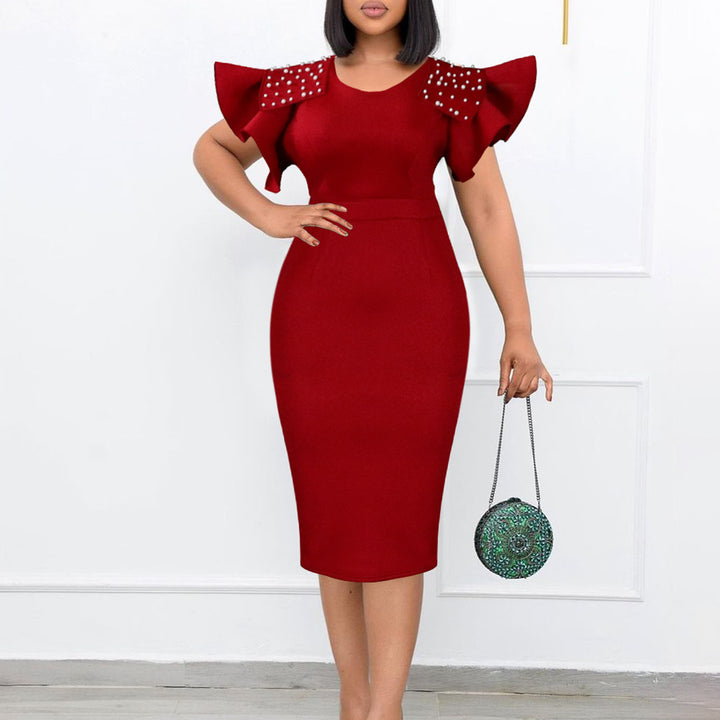 Damen Abendkleid mit strukturierten Rüschendetails Drune