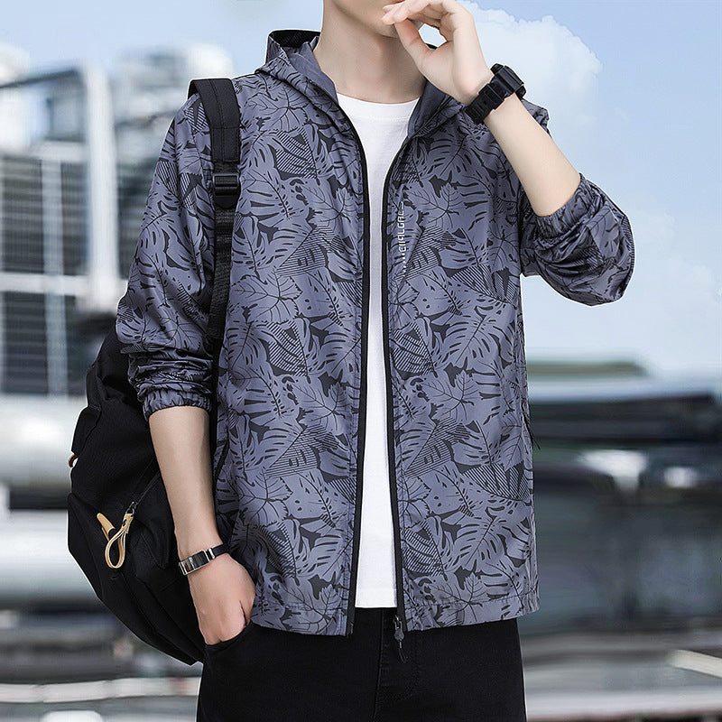 Herren Leichte Outdoorjacke mit floralem Design Drune