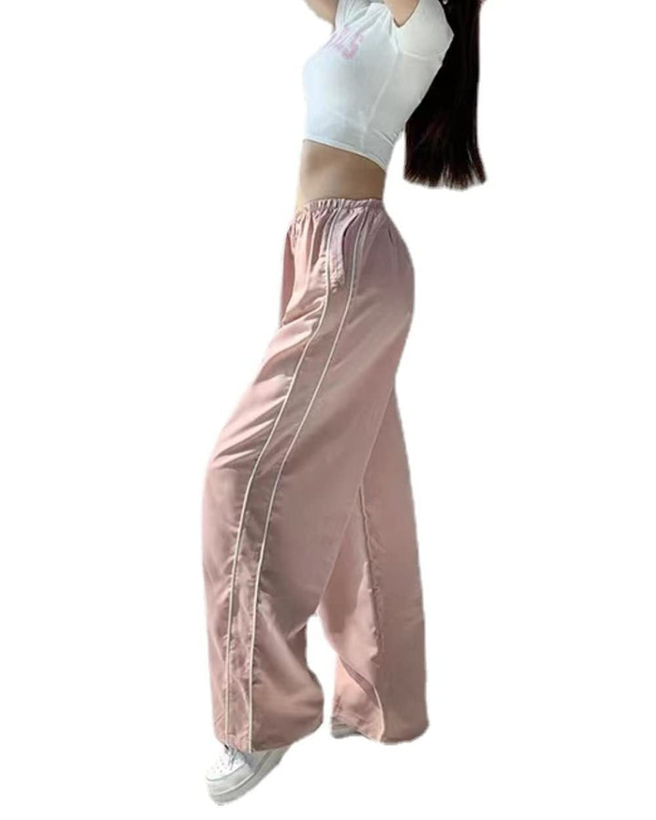 Damen Sporthose mit weitem Bein und elastischem Bund
