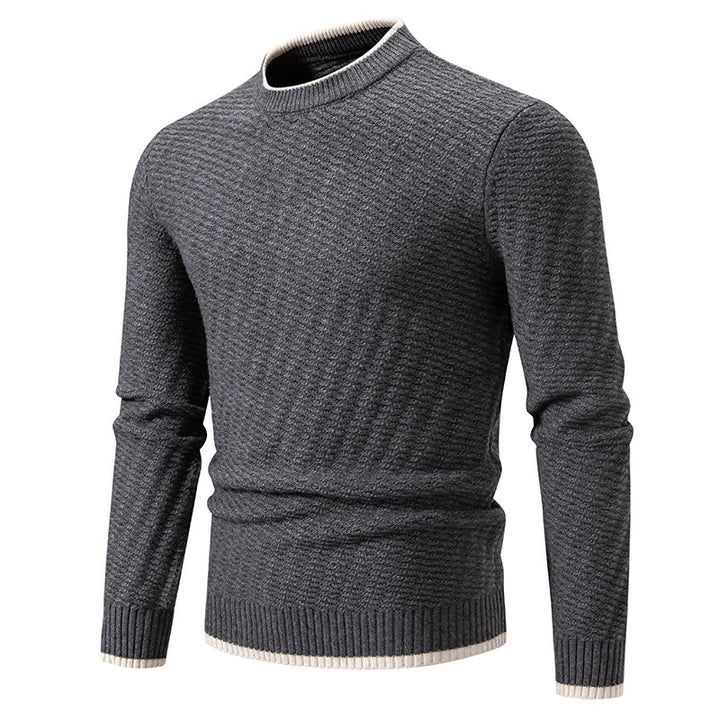Herren modischer Strickpullover mit strukturiertem Rippmuster Drune
