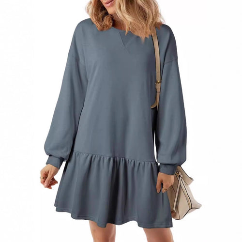 Damen Pulloverkleid mit Volant-Saum und lässigem Schnitt Drune
