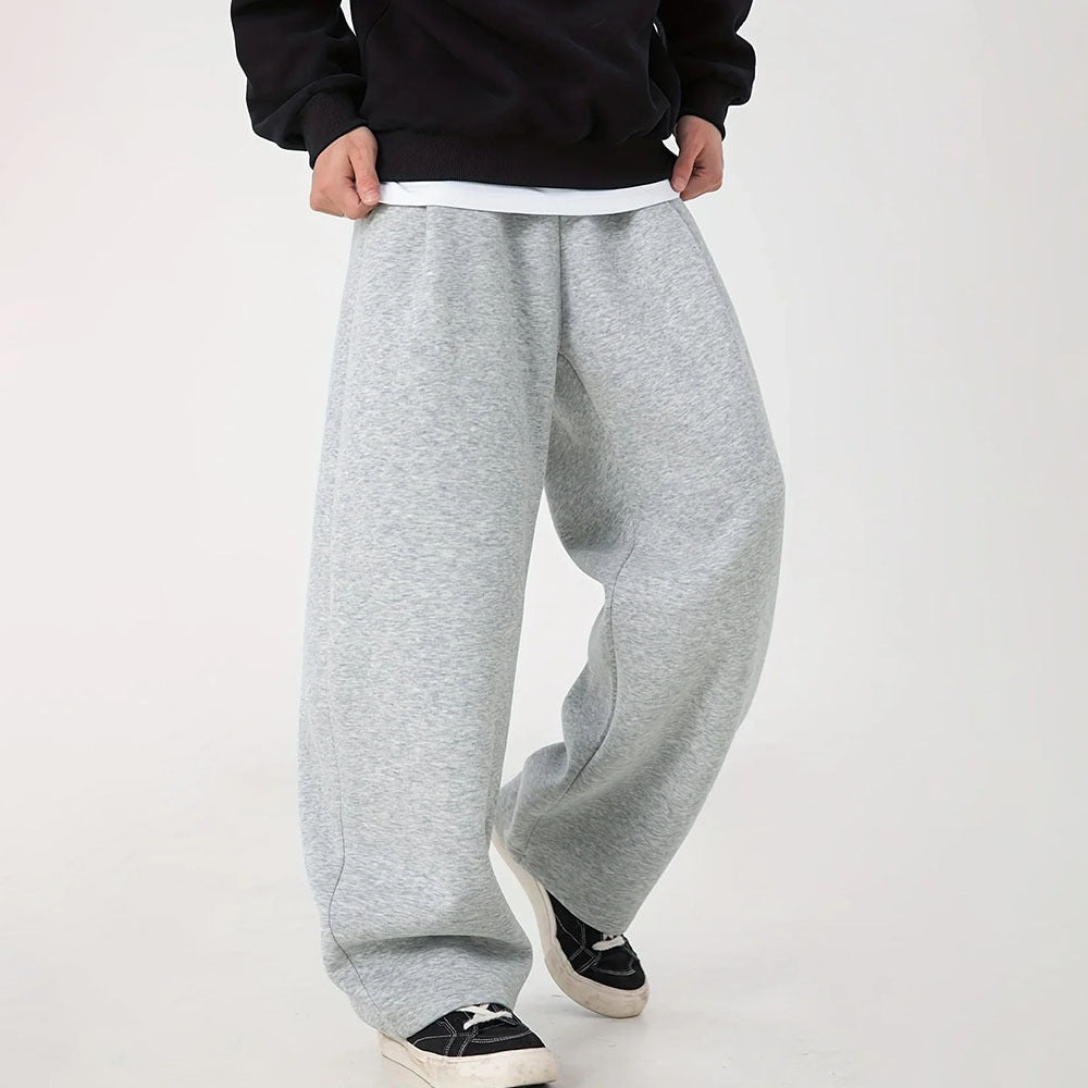 Damen nan Wide‑Leg Relaxhose mit hohem Komfortbund, seitlichen Eingrifftaschen und weichem Fleece-Innenfutter Drune