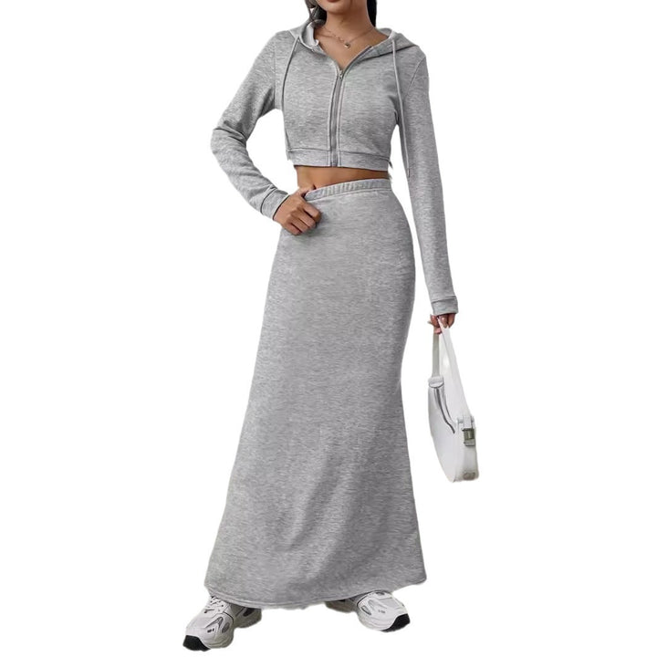 Damen Hoodie und Maxi-Rock Set Drune