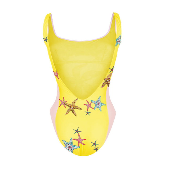 Damen Einteiliger Badeanzug mit maritime Motiven und eleganten Verzierungen Drune