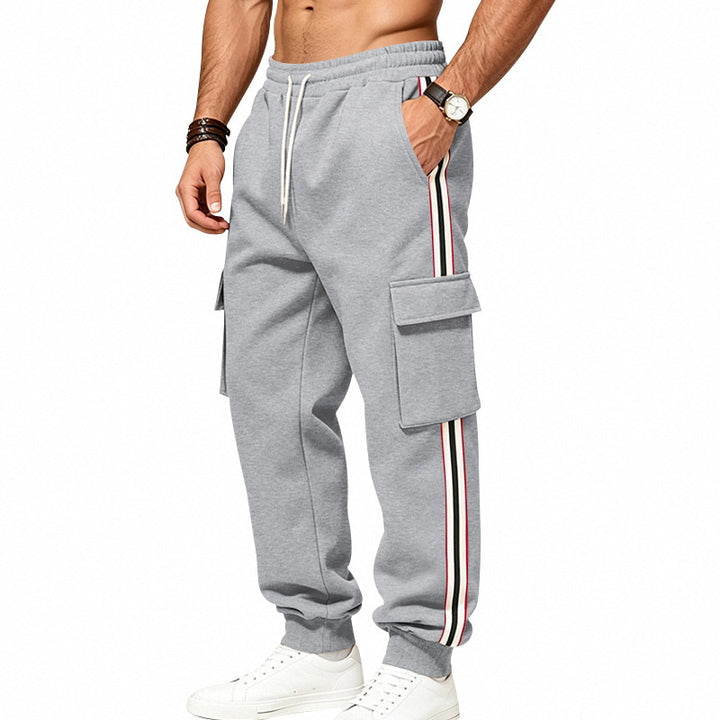 Herren Cargo-Jogginghose mit Cargo-Taschen und seitlichen Kontraststreifen Drune