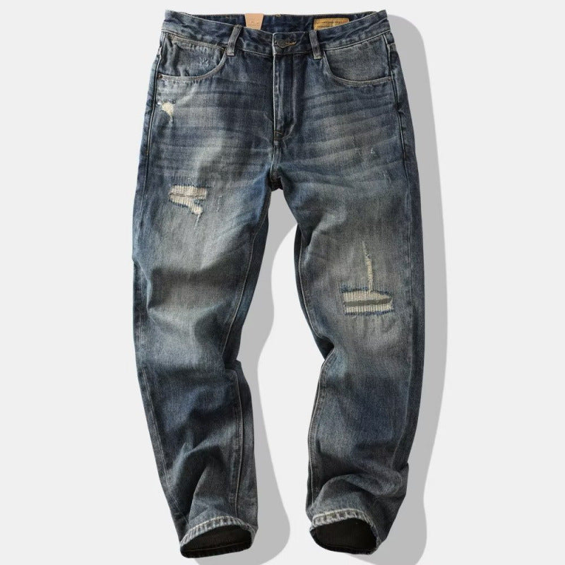 Herren Modische Destroyed Jeans Drune