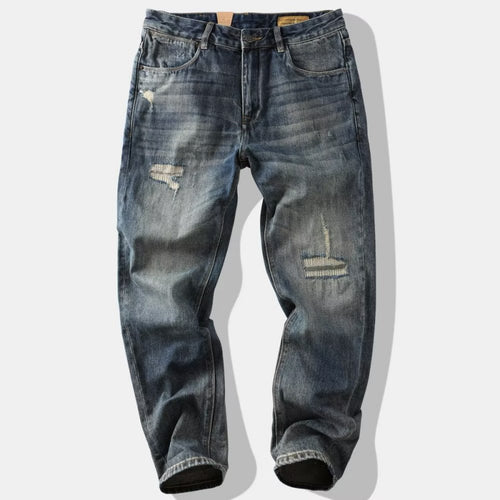Herren Modische Destroyed Jeans Drune