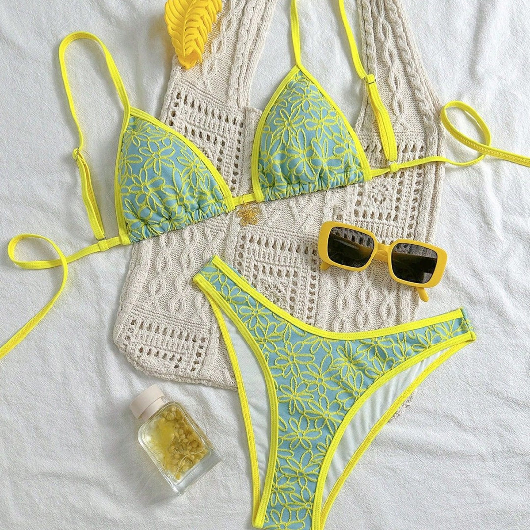Damen Blumendekoriertes Bikini-Set Drune