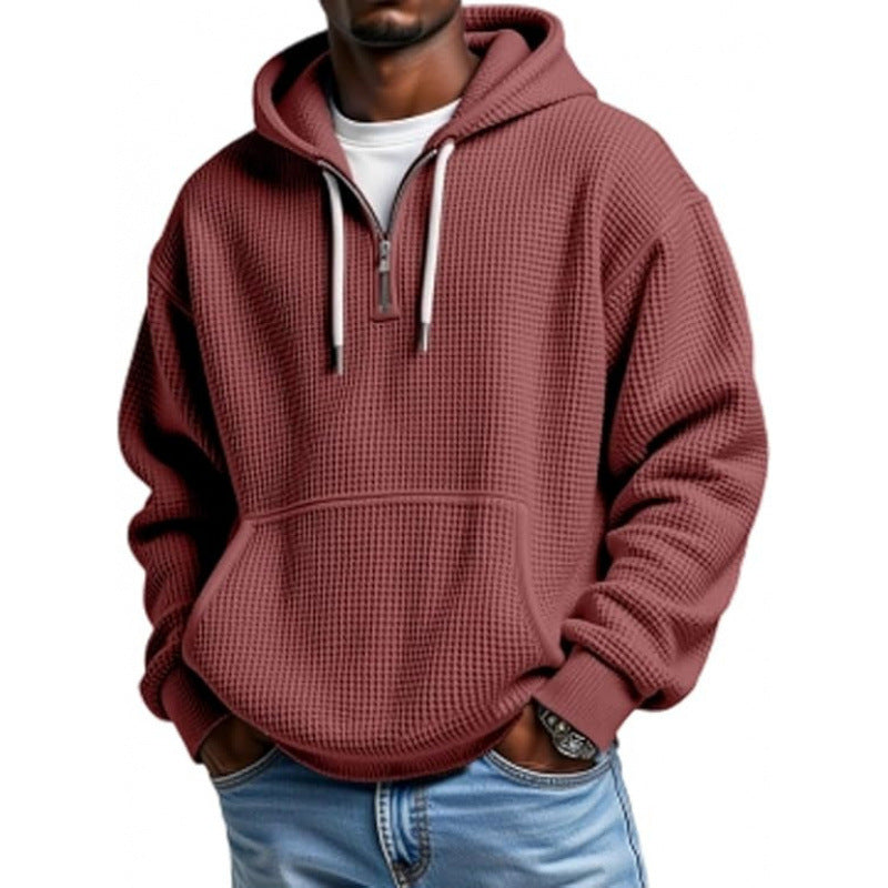 Herren Modischer Kapuzenpullover mit Waffelstruktur Drune