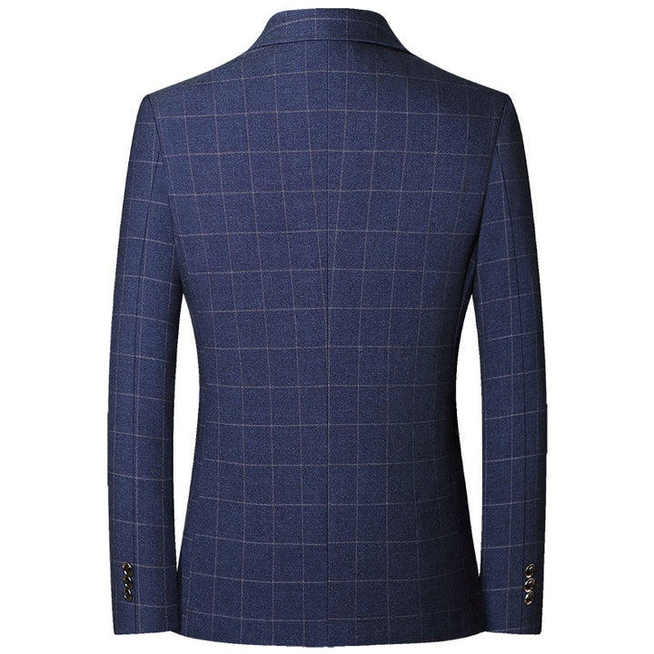 Herren Modernes Slim-Fit Sakko mit dezentem Karomuster aus leichtem MischgewDrunee Drune