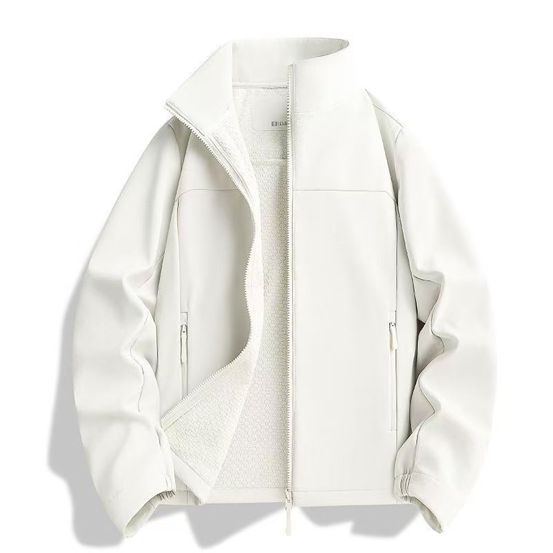 Unisex leichte Softshell-Jacke mit Fleece-Innenfutter, Stehkragen und Reißverschlusstaschen Drune