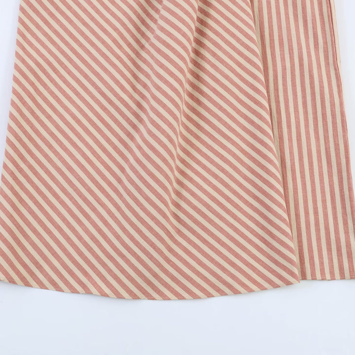 Damen Wickelrock mit diagonalem Streifenmuster und eleganter Drapierung Drune
