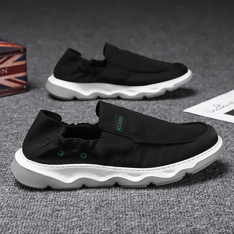 Herren elastischer Nubukoptik-Slipper mit gepolstertem Fersenrand und stoßdämpfender Wellenlaufsohle Drune