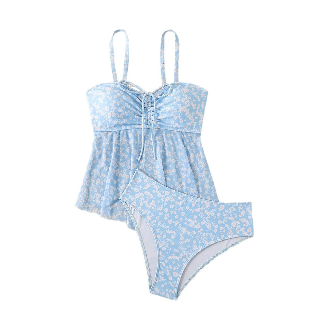 Damen Tankini mit ärmellosem Oberteil und verspieltem Blumendesign Drune