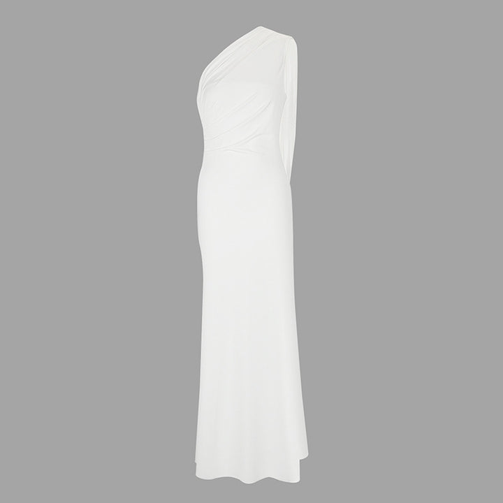 Damen elegantes Wickelkleid mit asymmetrischem Schnitt und tiefem V-Ausschnitt Drune