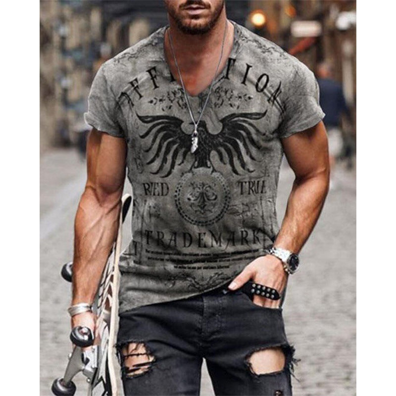 Herren T-Shirt mit urbanem Vintage-Design und beeindruckendem Adlermotiv Drune