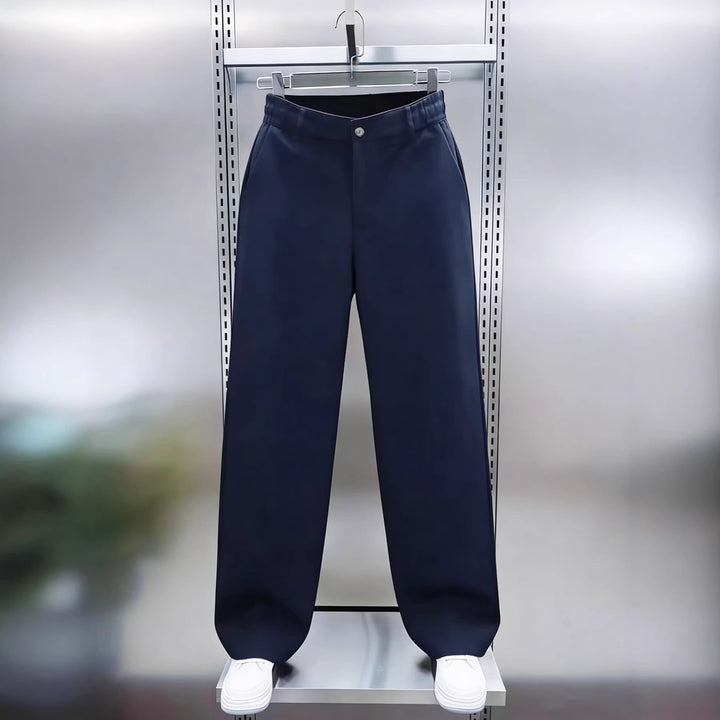 Herren Weite Twillhose mit hohem Bund, elastischem Rückenbund und geradem Bein Drune