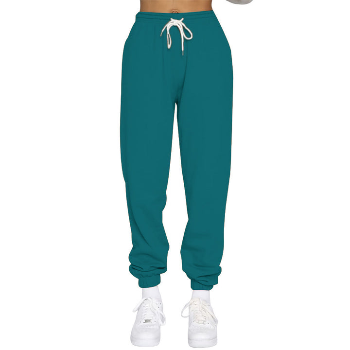 Damen nan High‑Waist Relax-Jogginghose mit elastischem Komfortbund, Kordelzug und gerippten Knöchelbündchen Drune