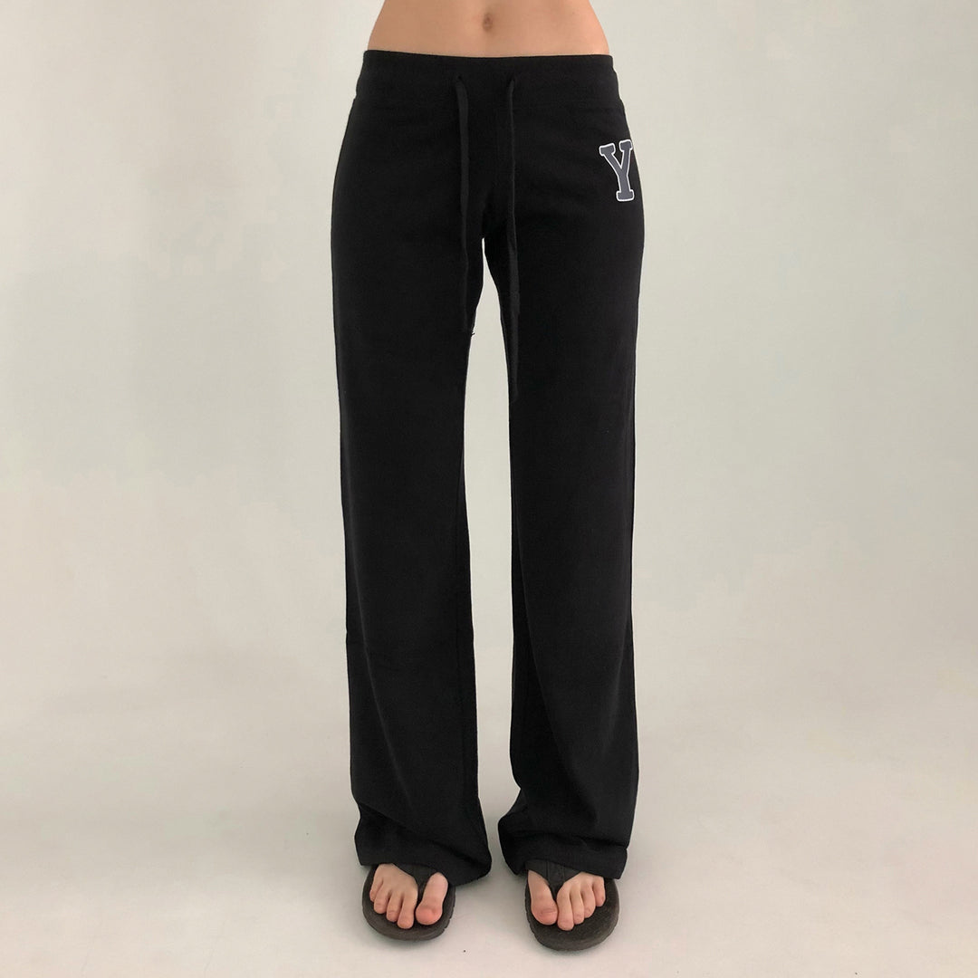 Damen Weiche High‑Waist Lounge‑Hose mit weitem Bein, Tunnelzug und dezentem Markenstick Drune