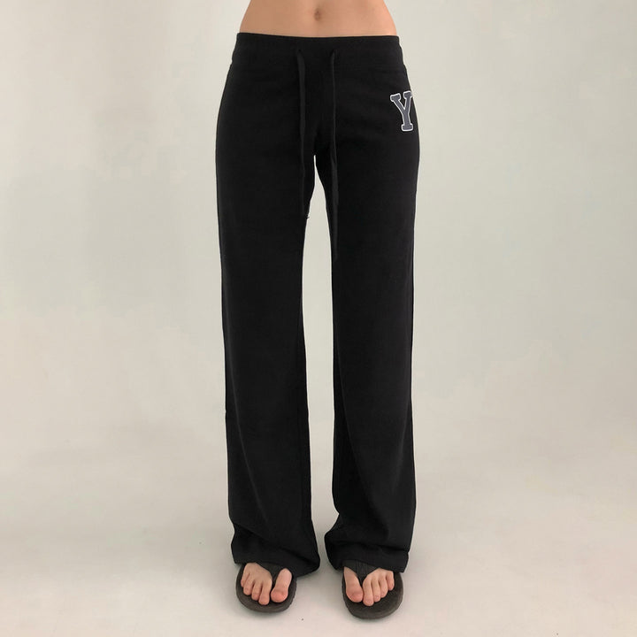 Damen Weiche High‑Waist Lounge‑Hose mit weitem Bein, Tunnelzug und dezentem Markenstick Drune