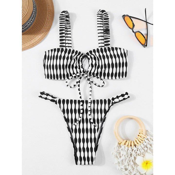 Damen Triangel-Bikini mit modischem Wickel-Design und verstellbaren Trägern Drune