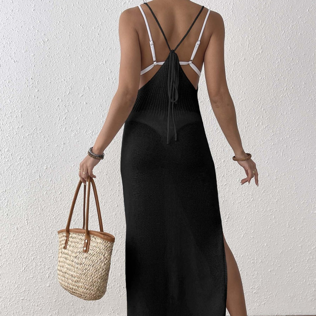 Damen Maxikleid mit raffiniertem Netzdesign Drune
