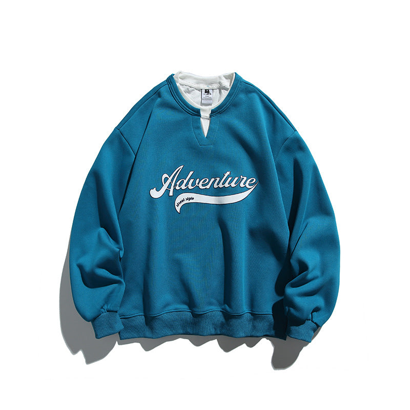 Unisex Oversize-Sweatshirt mit Lagenkragen, weichem Fleece und Statement-Print Drune