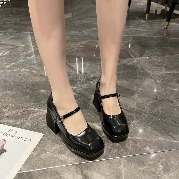 Damen Elegante Plateau-Pumps mit verstellbarem Riemen Drune