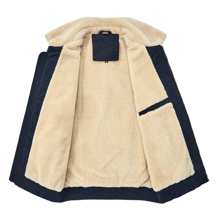 Herren Gefütterter Flugjacken‑Blouson mit Sherpa‑Kragen und Patch‑Details Drune