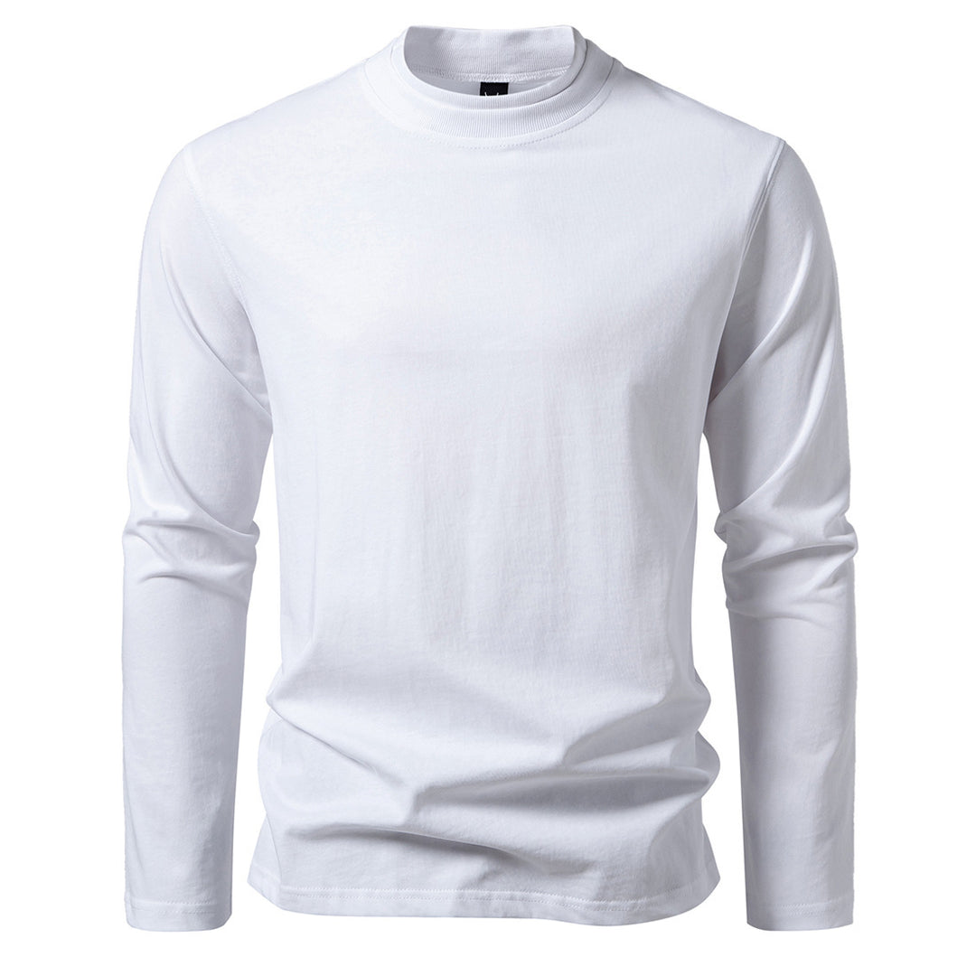 Herren Langes Feinstrick-Shirt mit Mockneck, geripptem Kragen und schlanker Silhouette Drune