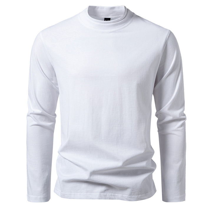 Herren Langes Feinstrick-Shirt mit Mockneck, geripptem Kragen und schlanker Silhouette Drune