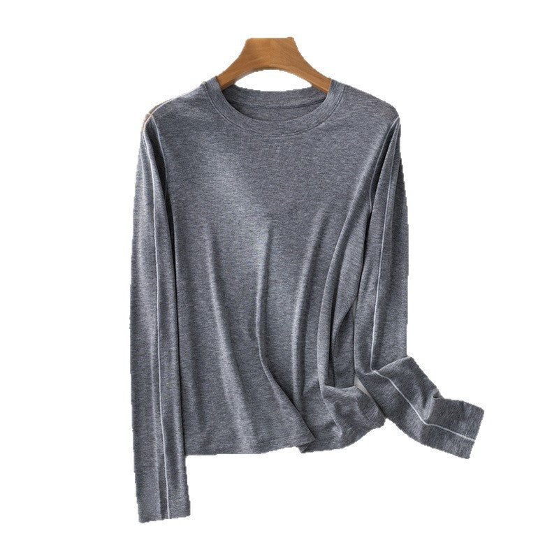 Damen Feines Langarm-Feinstrickshirt mit Kontrastpaspel an den Ärmeln Drune