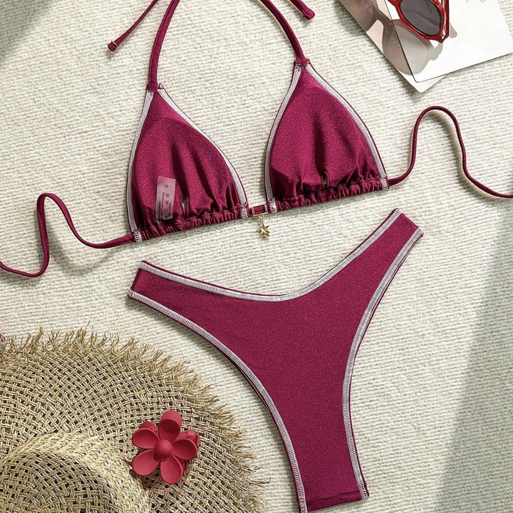 Damen Triangel-Bikini mit feinen Kontrastnähten Drune