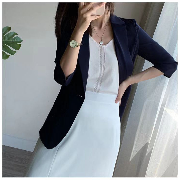 Damen Eleganter Blazer mit kurzem Arm Drune