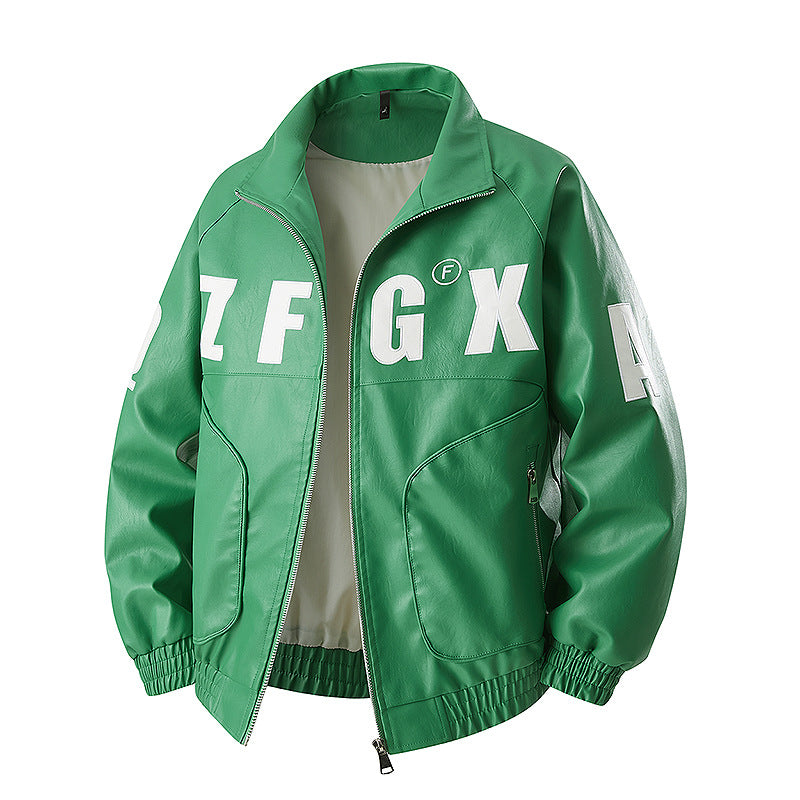 Herren Oversize Bomberjacke im Sportlichen Look mit großen Letter-Applikationen Drune