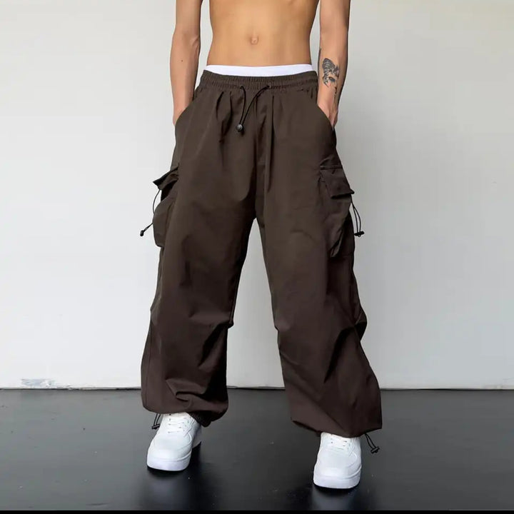 Herren Cargo Hose Weit Tunnelzug