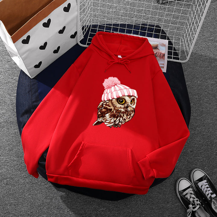 Damen nan lässiger Oversize Kapuzenpullover mit Herz‑und‑Pfotenprint, Kordelzug und gerippten Bündchen Drune